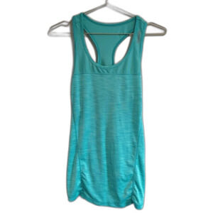 REEBOK Size S Womens Blue Green Mesh Scoop Neck Athletic Racer Back Top